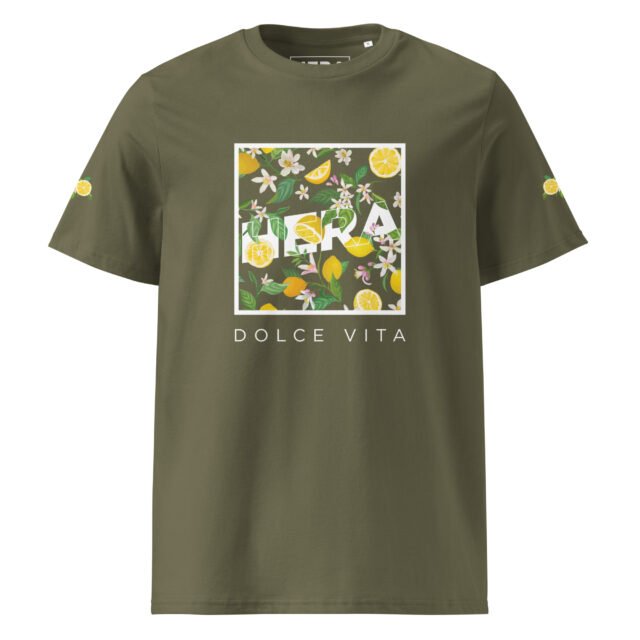 T-Shirt Dolce Vita - Unisex organic cotton creator khaki 8211 jpg vue hera - Kaki - vue face