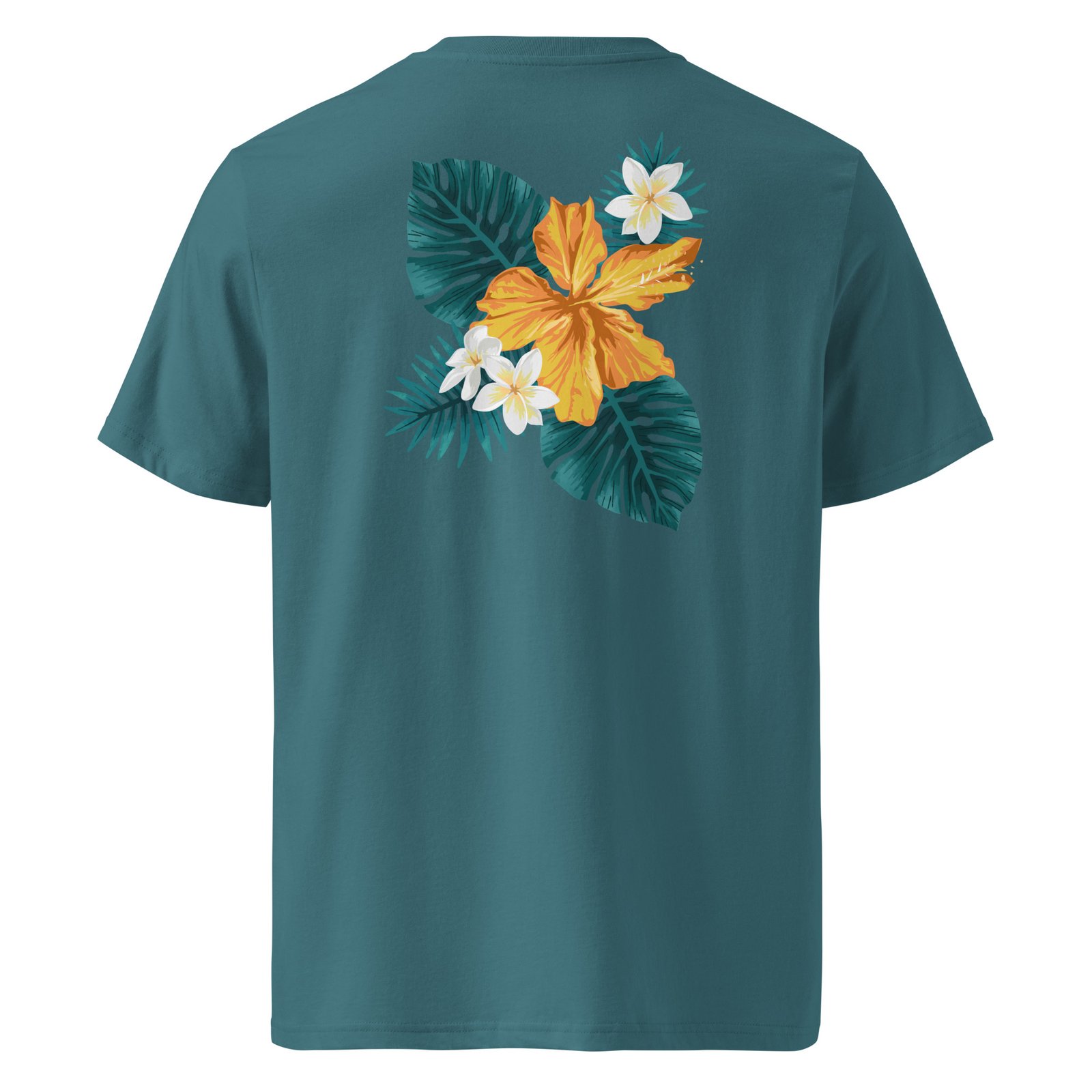T-Shirt Tropical Bloom - Unisex organic cotton creator 8211 jpg vue hera coloris - Stargazer - vue dos