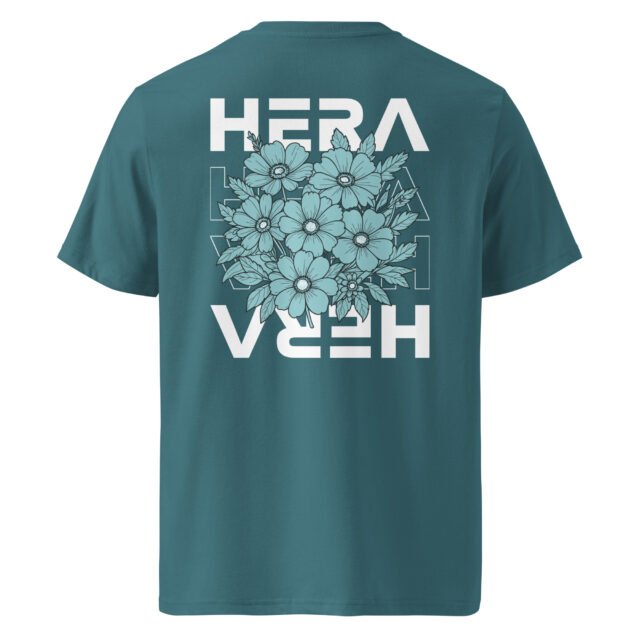 T-Shirt Flora Signature Blue - Unisex organic cotton creator 8211 jpg vue hera coloris - Stargazer - vue dos