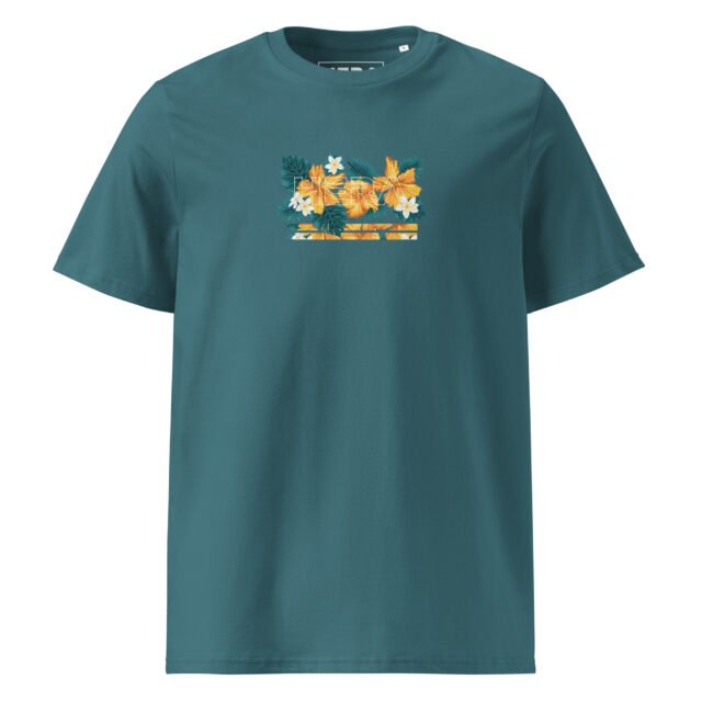 T-Shirt Tropical Bloom - Unisex organic cotton creator 8211 jpg vue hera coloris - Stargazer - vue face