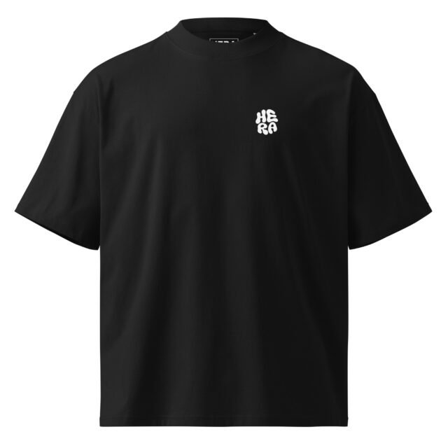T-Shirt Bubble Core - Unisex organic oversized high neck blaster black 8211 jpg - Noir - vue face