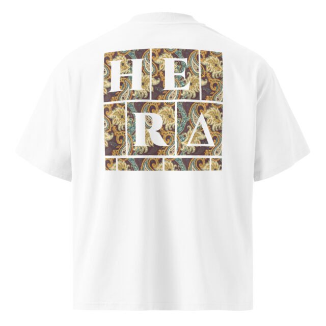 T-Shirt Nomad Soul Brown - Unisex organic oversized high neck blaster white 8211 jpg - Blanc - vue dos