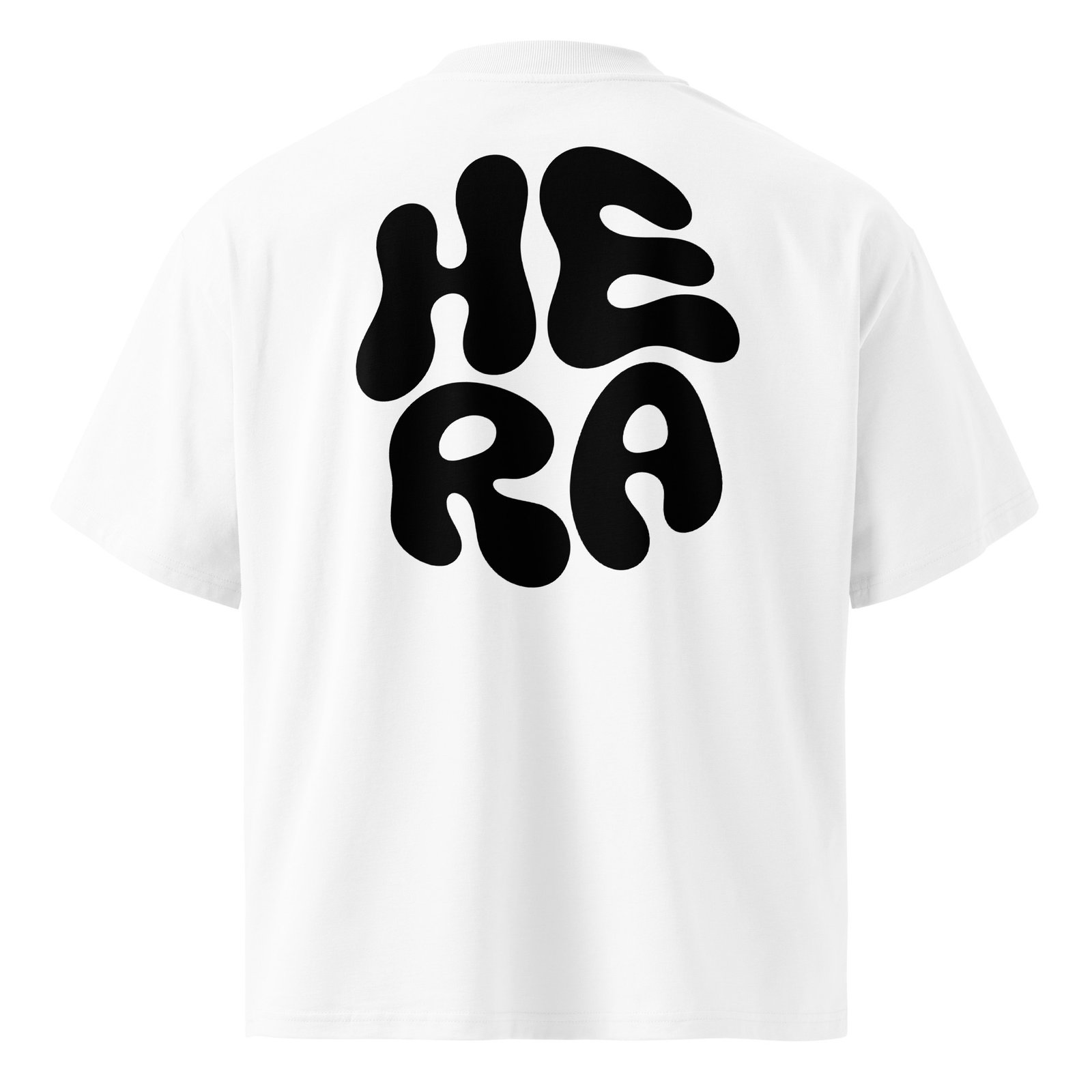 T-Shirt Bubble Core - Unisex organic oversized high neck blaster white 8211 jpg - Blanc - vue dos