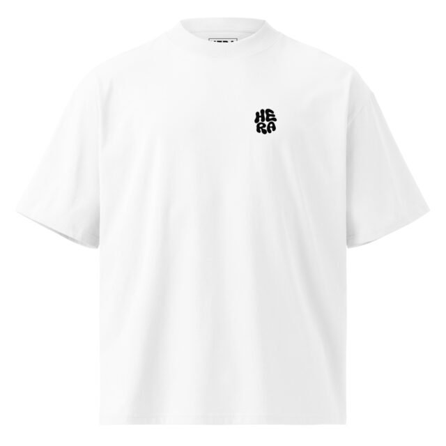 T-Shirt Bubble Core - Unisex organic oversized high neck blaster white 8211 jpg - Blanc - vue face