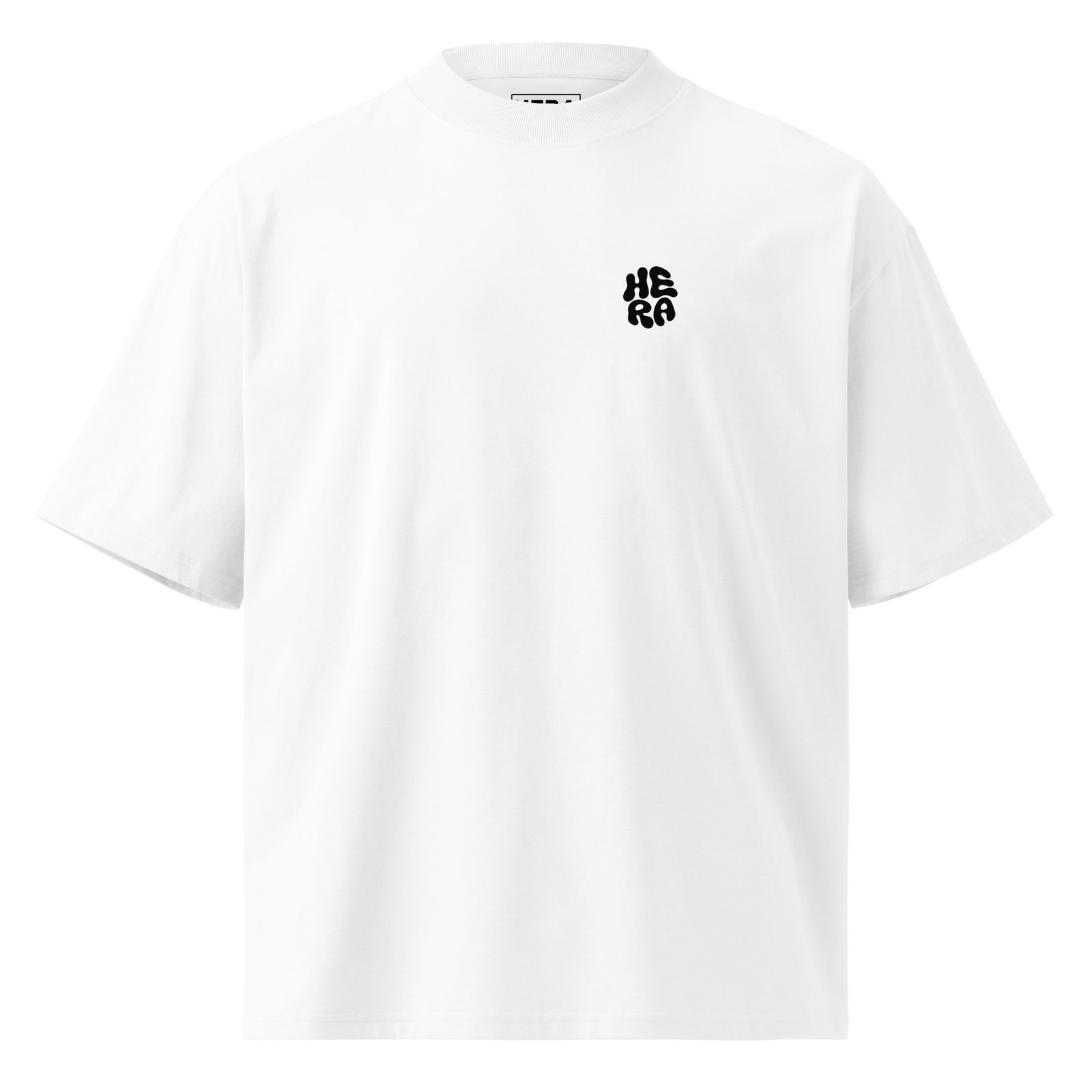 T-Shirt Bubble Core - Unisex organic oversized high neck blaster white 8211 jpg - Blanc - vue face