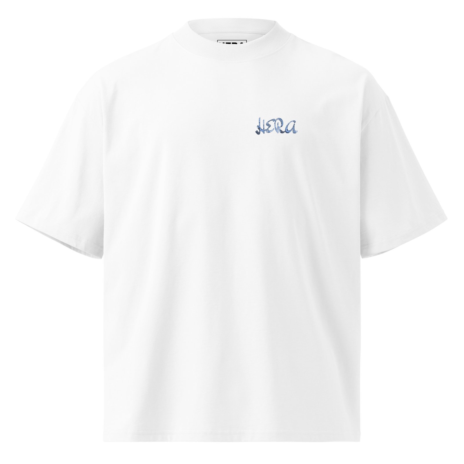 T-Shirt Nomad Soul Blue - Unisex organic oversized high neck blaster white 8211 jpg - Blanc - vue face