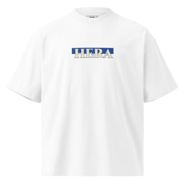 T-Shirt Blue Mosaïque - Unisex organic oversized high neck blaster white 8211 jpg - vue face