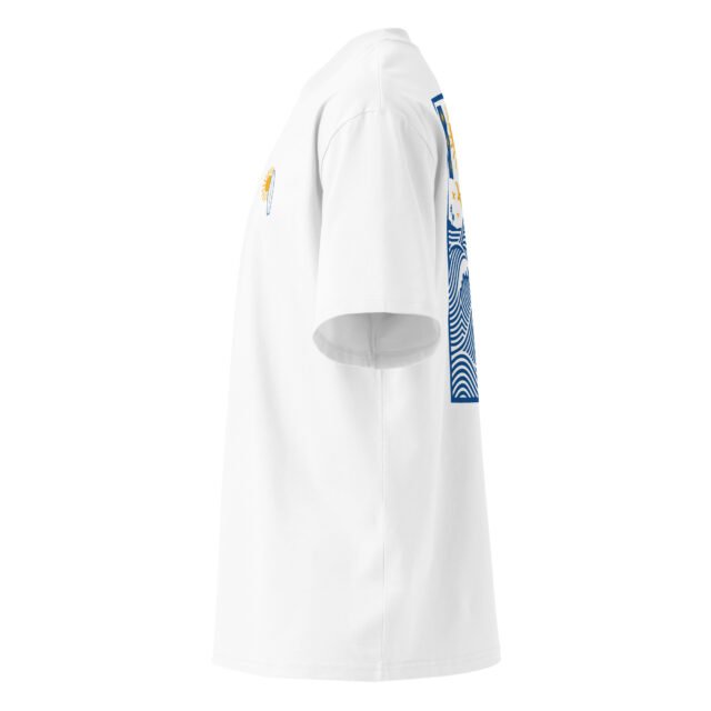 T-Shirt Signal Marin Wave Summer - Unisex organic oversized high neck blaster white 8211 jpg - vue dos