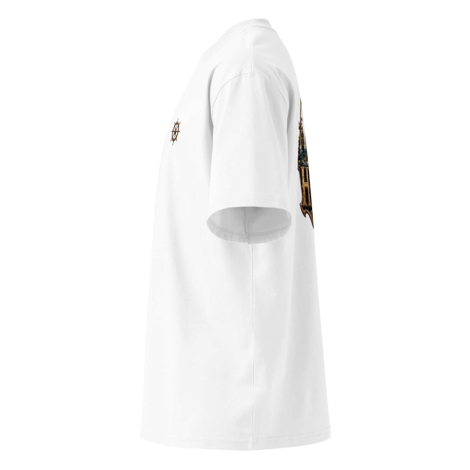 T-Shirt Sea Pirate - Unisex organic oversized high neck blaster white 8211 jpg - vue dos