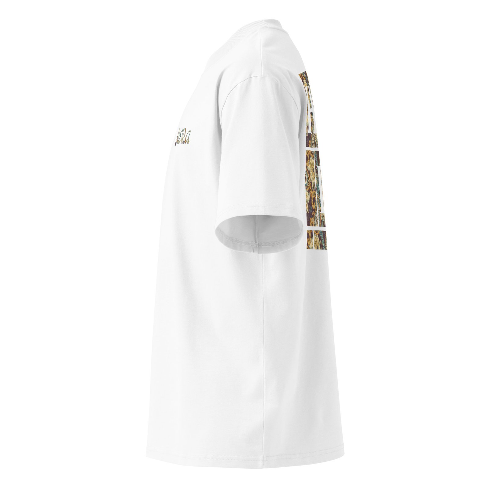 T-Shirt Nomad Soul Brown - Unisex organic oversized high neck blaster white 8211 jpg - Blanc - vue dos