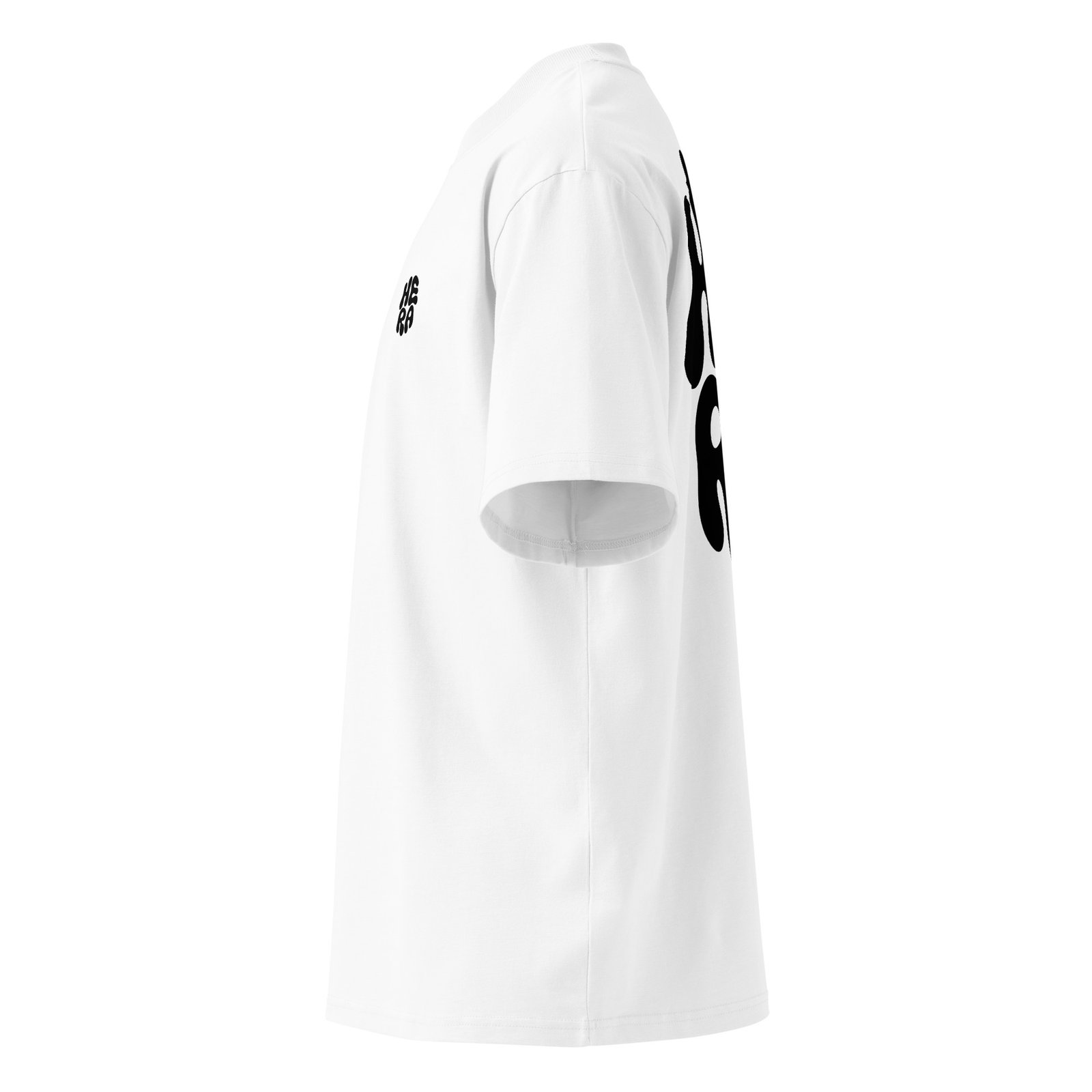 T-Shirt Bubble Core - Unisex organic oversized high neck blaster white 8211 jpg - Blanc - vue cote gauche
