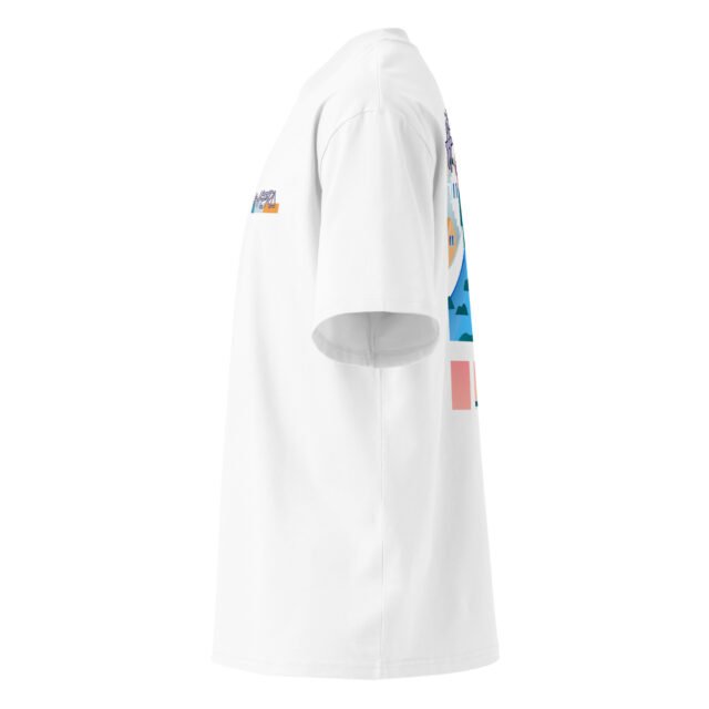 T-Shirt Odyssée Pastel - Unisex organic oversized high neck blaster white 8211 jpg - vue cote gauche