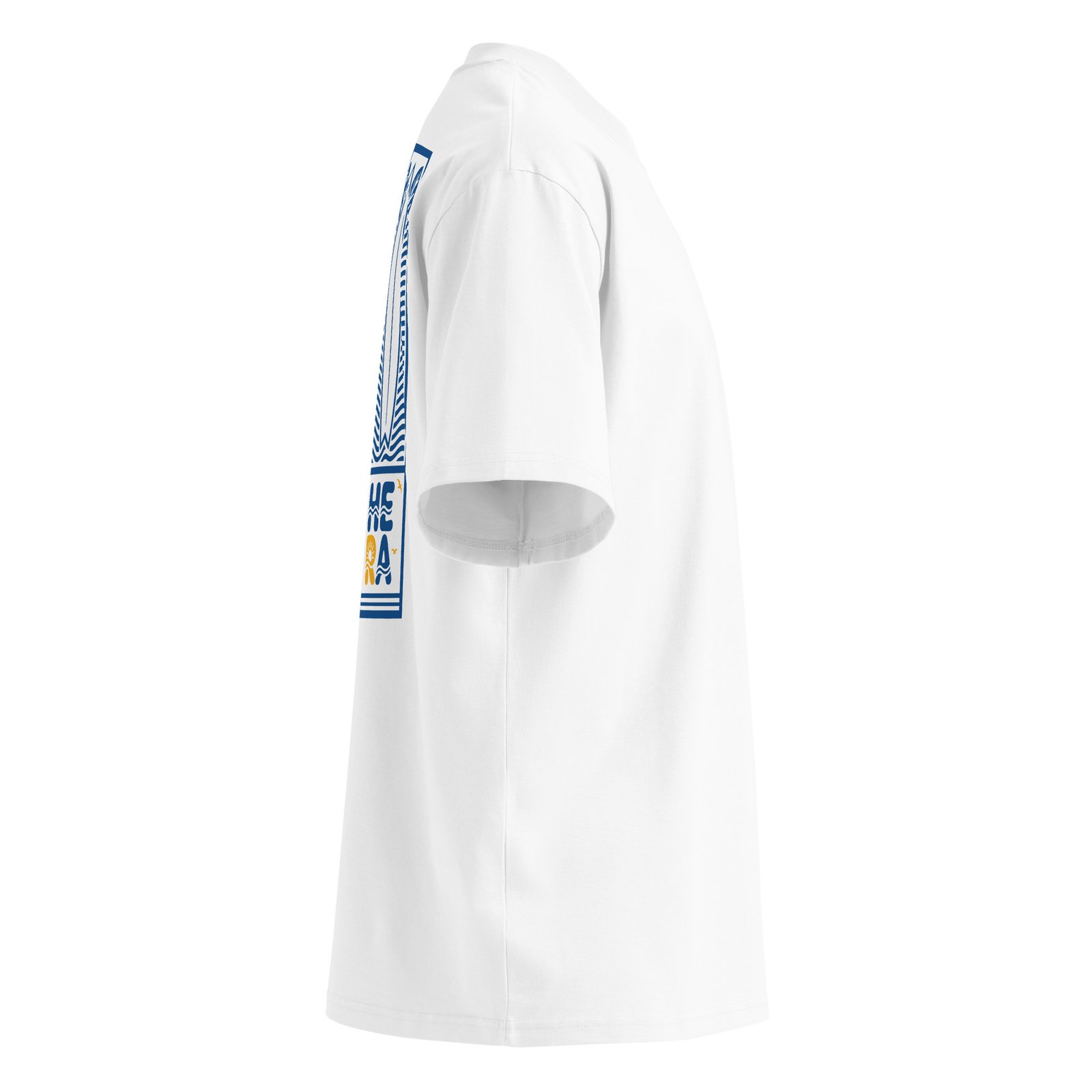 T-Shirt Signal Marin Wave Summer - Unisex organic oversized high neck blaster white 8211 jpg - vue dos