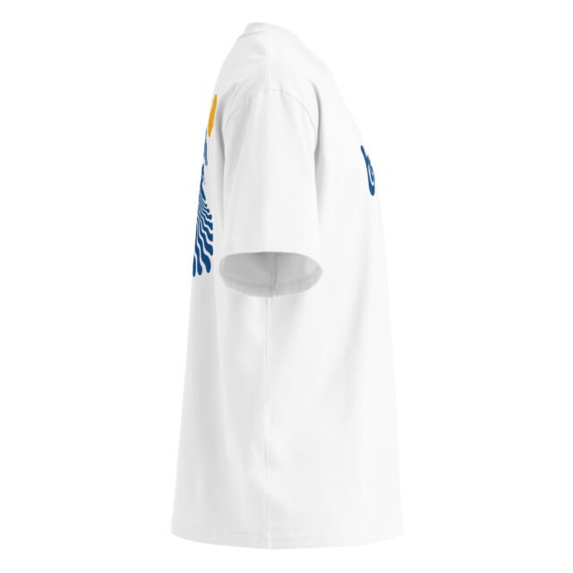 T-Shirt Signal Marin Wave - Unisex organic oversized high neck blaster white 8211 col - Blanc - vue dos
