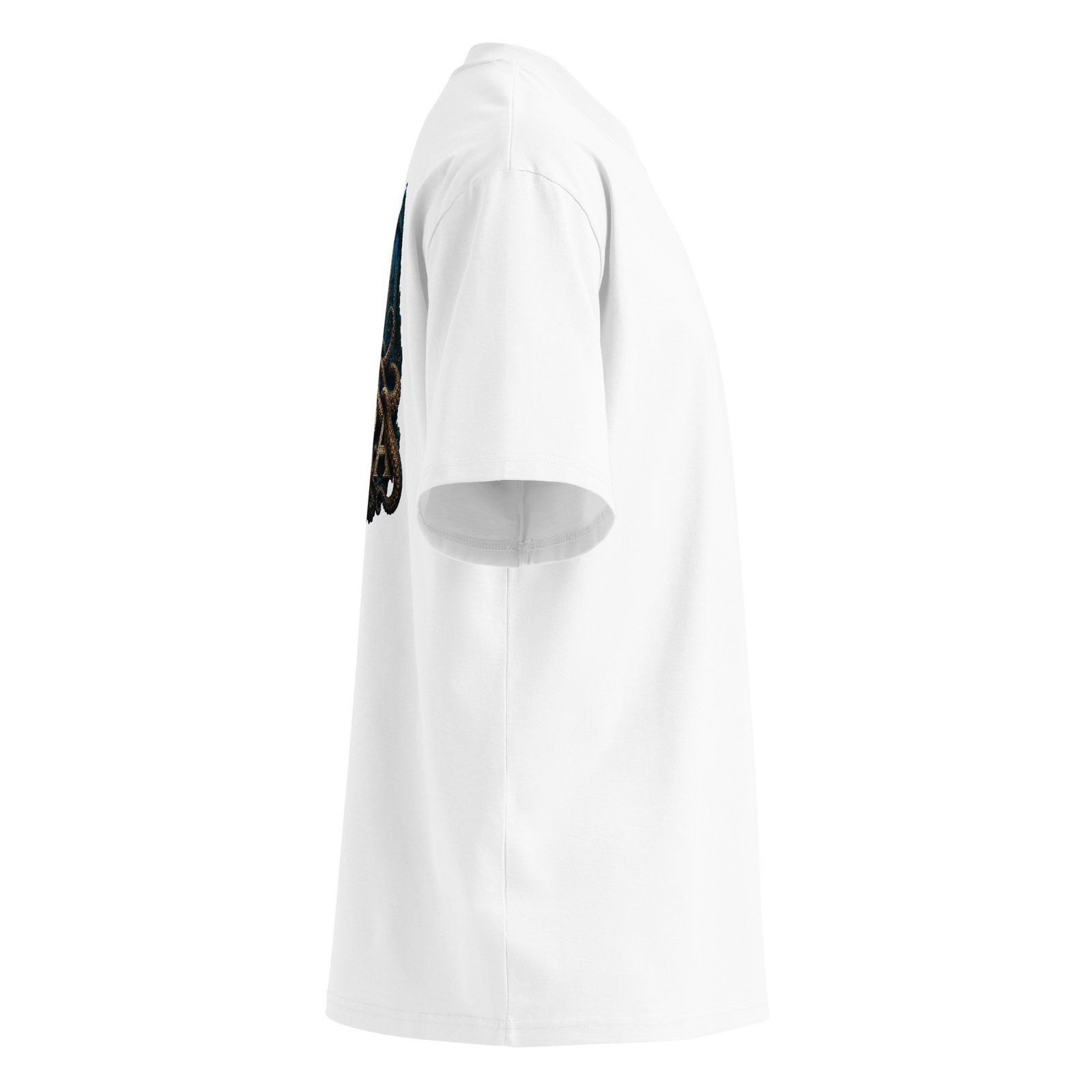 T-Shirt Sea Pieuvre - Unisex organic oversized high neck blaster white 8211 jpg - vue dos