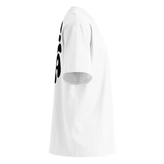 T-Shirt Bubble Core - Unisex organic oversized high neck blaster white 8211 jpg - Blanc - vue cote droit