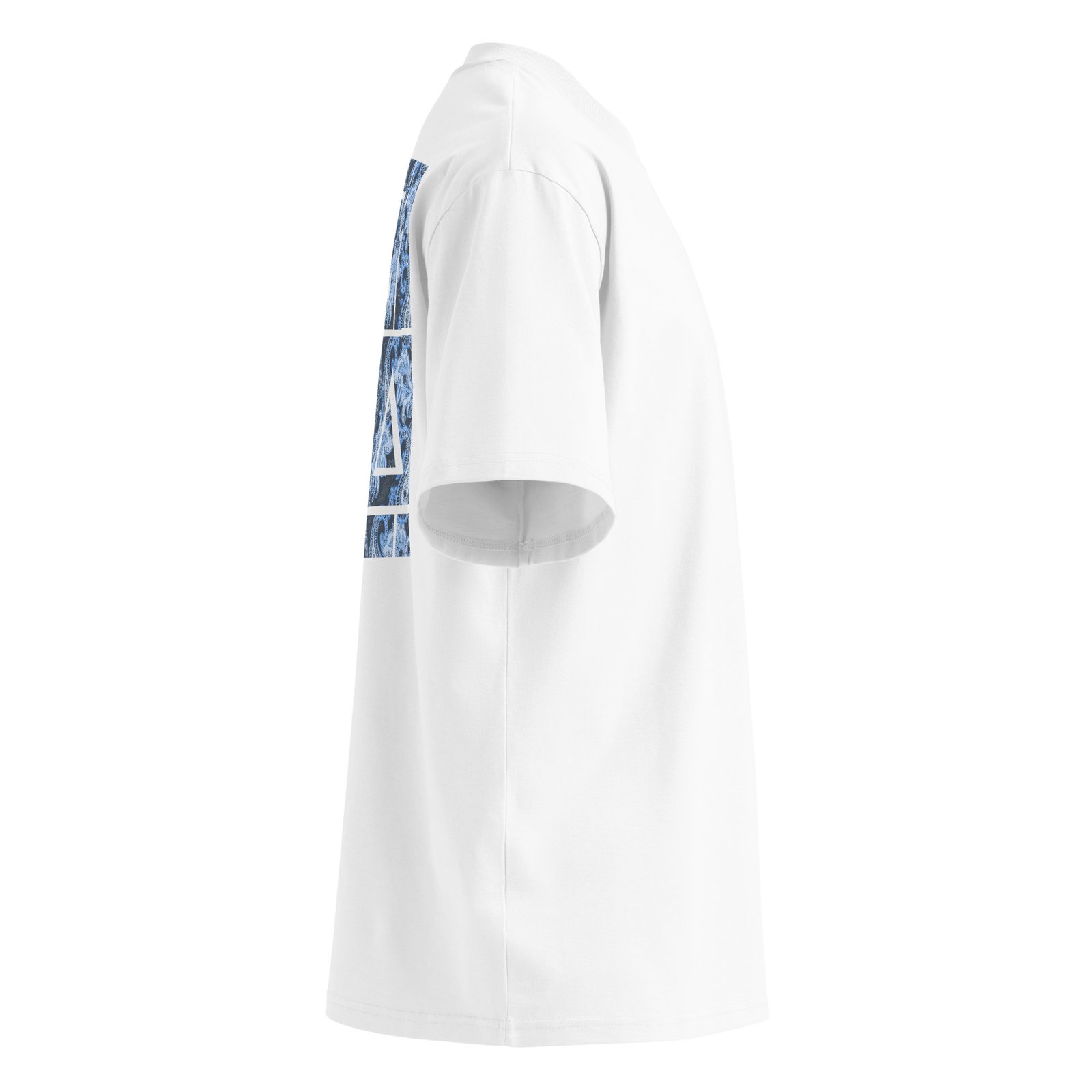 T-Shirt Nomad Soul Blue - Unisex organic oversized high neck blaster white 8211 jpg - Blanc - vue cote droit
