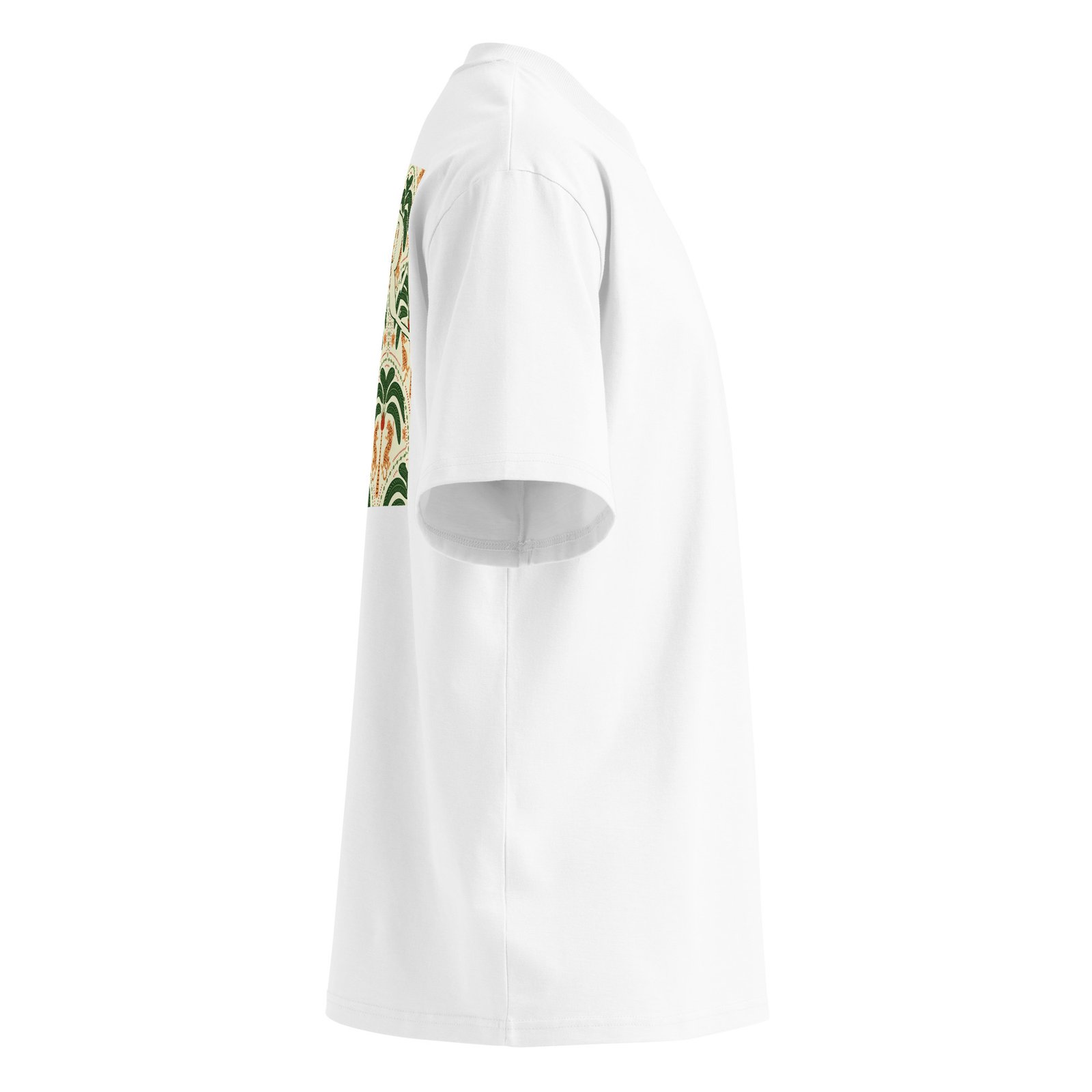 T-Shirt Mystic Jungle - Unisex organic oversized high neck blaster white 8211 jpg - Blanc - vue cote droit